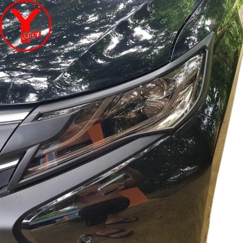 Black head light cover For MITSUBISHI PAJERO SPORT Shogun Sport 2016 2017 2018 car ABS accessories For montero sport 2018 YCSUNZ