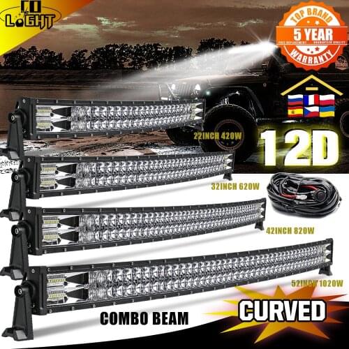 CO LIGHT 12D 2-Row Led Light Bar 42" 820W Led Bar Spot Flood Beam 90000LM For Offroad ATV UTV UAZ Car Driving Work Light 12V 24V