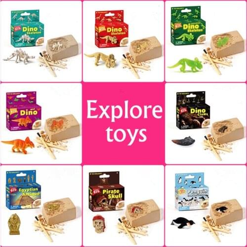 Childrens creative new DIY mining Penguin pirate treasure gem childrens educational exploration mining toys