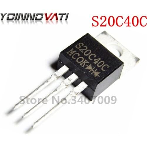 10pcs/lot S20C40C TO-220 common cathode 20A 40V Schottky diode new original