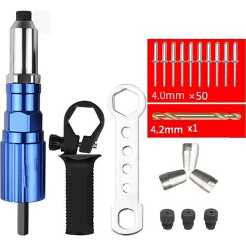Electric Rivet Adapter Blind Rivet Nut Drill Converter Riveting Tool Insert Nut Tool for Cordless Drill Riveter
