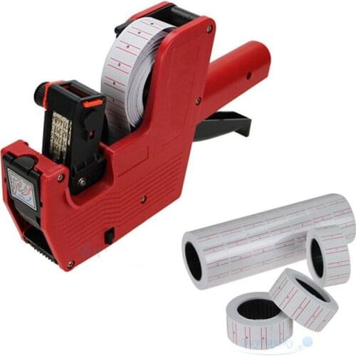 [ Fly Eagle ] EOS 8 Digits Price Tag Gun +5000 White with Red lines labels + 1 Ink MX-5500 US