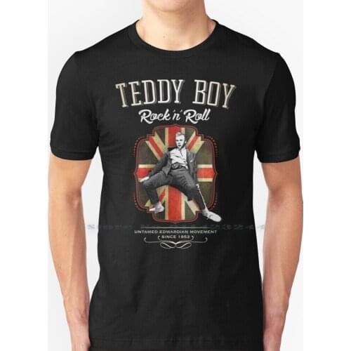 Teddy Boy Rock'n'roll T Shirt 100% Pure Cotton Rockers Fifties Sixties 50s 60s England London Vintage Retro Greaser Old School