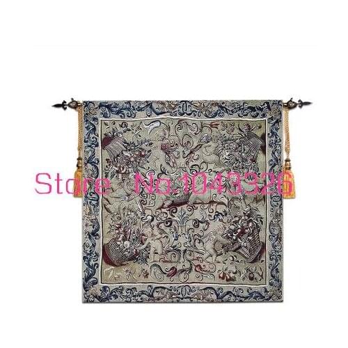 Free shipping 100x100cm fabric drawing Mortlake wall tapestry