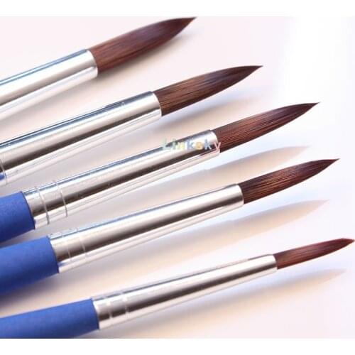 Da Vinci Student Series 393 Forte Basic Paint Brush, Round Elastic Synthetic with Blue Matte Handle, for Acrylic, Bodypainting