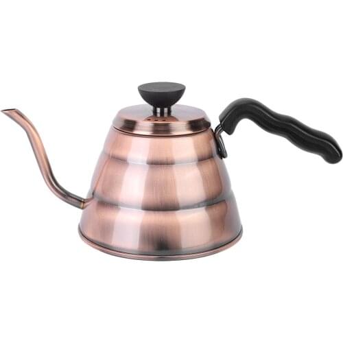 1000ml Stainless Steel Coffee Pot Long Spout Drip Kettle For Home Coffee Shop Use Bronze Color Household Coffee Hand Punch Pot