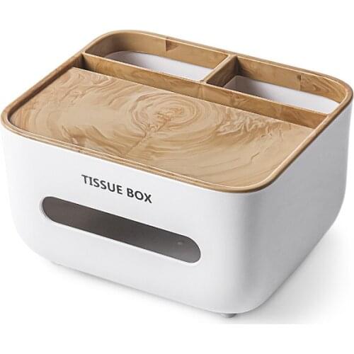 Tissue Box Cover Multi-Functional Clean Desktop Thick Drop Resistant Tissue Holder for Bathroom Bedroom Mobile Phone Remote