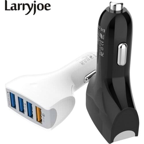 Larryjoe 30W 4 Ports Car Charger Quick Charge 3.0 Dual USB Adapter Fast Charging For iPhone For Samsung Car-Charger
