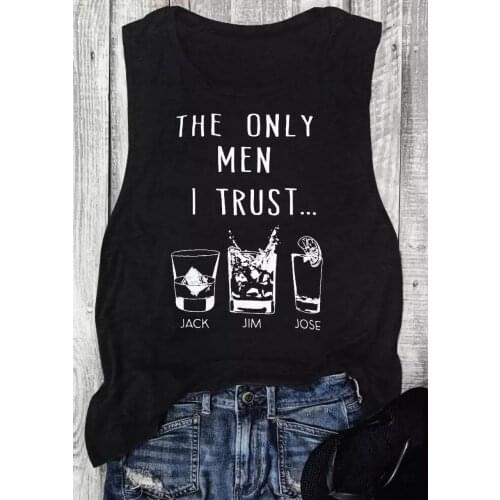 The Only Man I Trust Tank top Funny saying summer trendy tank beach party Sleeveless T-shirt women fashion causal vintage tops