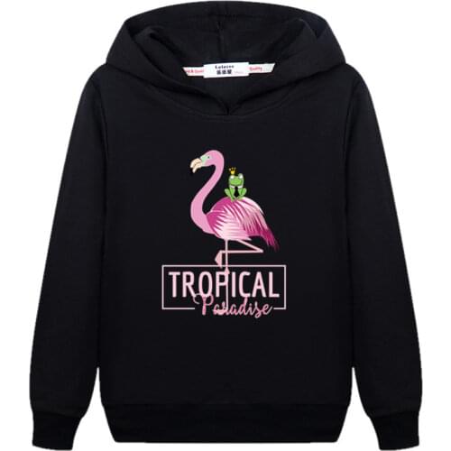 Flamingo &Frog Prince cartoon tops baby girl boy Hoodie Fashion cotton sweatshirt Kids casual winter clothes fun graphic sweater