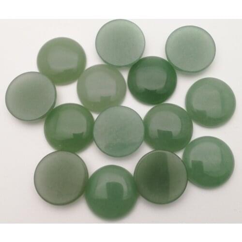 Fashion natural Green Aventurin stone beads 25mm round cab cabochon no hole Wholesale 12pcs for DIY jewelry making free shipping