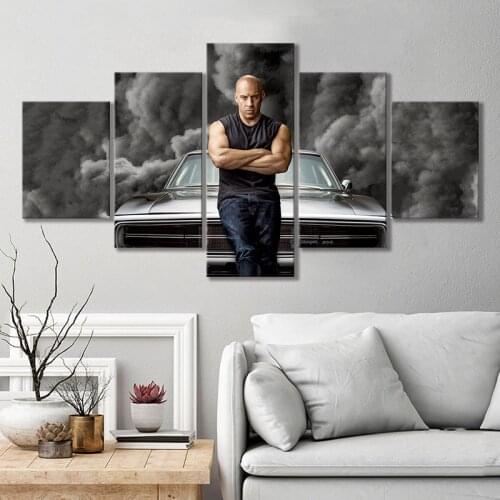 No Framed 5 Panel FAST & FURIOUS 9 Movie Modular Posters Wall Art Canvas Pictures HD Paintings Home Decor Accessories Decoration