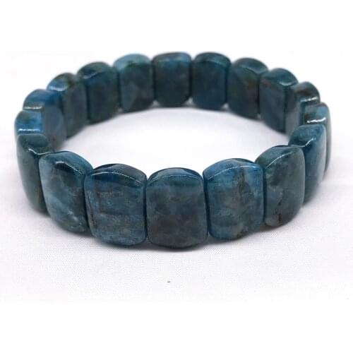 Natural Kyanite Stone Men Women Bracelet 10 mm X 14 mm Nature Blue Color Bangle Not Synthetic diameter about 55 mm