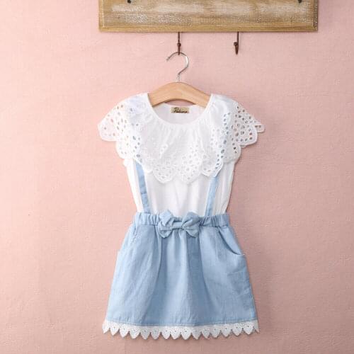 New Fashion Baby Kids Girls cotton Dress Cute Princess Sleeveless Denim Tulle Bowknot High-quality Dresses