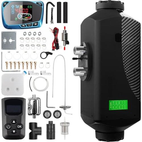 2KW 12V Diesel Air Heater 10L Tank with LCD Remote Control Thermostat Caravan Diesel Car Heater Motorhome RV 12V for Truck Bus