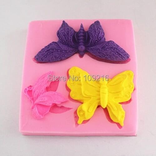 Wholesale!!!1pcs 3-Style Butterfly (FM296) Silicone Handmade Fondant/Cake Decorating DIY Mold