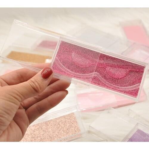 Wholesale false eyelash packaging box lash boxes packaging faux cils 3d mink lashes plastic clear sliding case tray bulk vendors