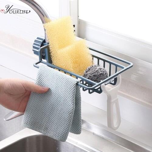 OYOURLIFE Adjustable Sink Holder Soap Sponge Holder Kitchen Bathroom Faucet Hanging Drain Shelf Sink Accessories Organizer