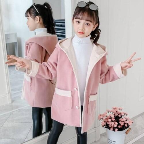 Green/Pink Color Girls Hooded Coats New Brand Spring Autumn Kids Cartoon Jackets Outwear Clothes Children Clothing For 4-13 Year