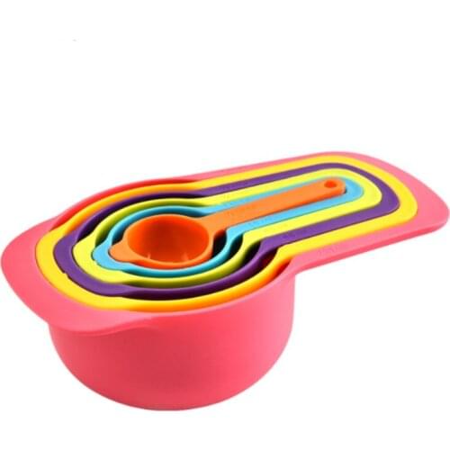 Plastic colorful measuring cup 6pcs set milk powder measuring spoon of baking supplies