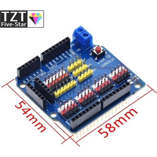 1pcs TZT Sensor Shield Expansion Board Shield UNO R3 V5.0 Electric Module New for arduino uno r3