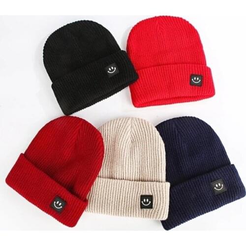 Brand Smiling Face Skullies Beanies Womens Autumn Winter Knitted Hat Hip Hop Outdoor Streetwear Warm Ski Bonnet Caps For Men