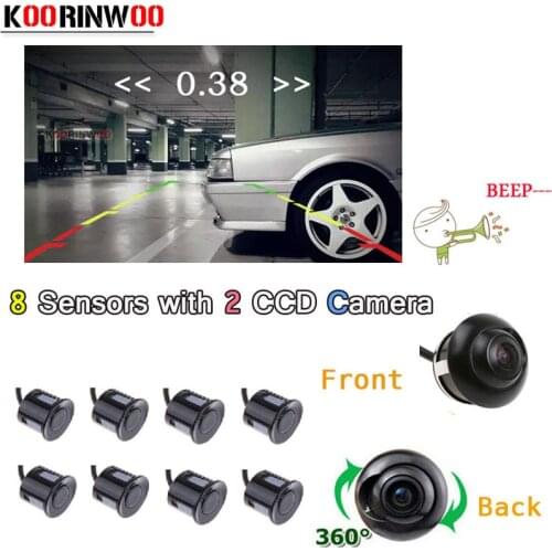 Koorinwoo Parking Video Jalousie Car Parking Sensors Parktronic 8 Alarm Front Camera Car Rear view camera Backup Car-Detector