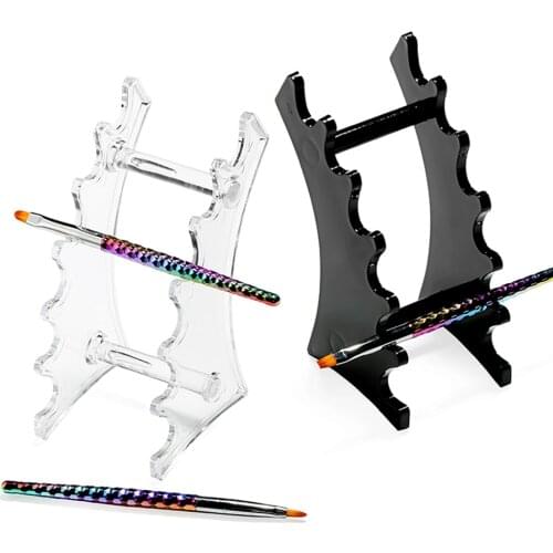 1Set Nail Brush Rack Clear Acrylic Stand Holder Painting Drawing Carving Pen Stand UV Gel Manicure Tool