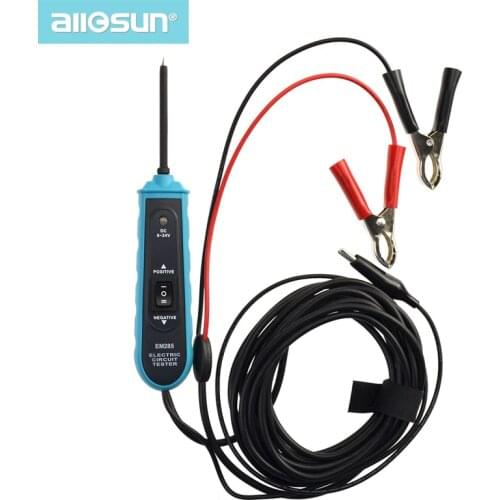 All Sun EM285 6-24V DC Probe Car Electric Circuit Tester Automotive Tester Electrical System Diagnostic Cable Meter