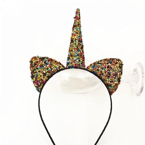 New pattern Can Glitter Unicorn Hair band Unicorn Cat Ears Party Hairband Sexy Headband Hair Accessories for Women hair hoop