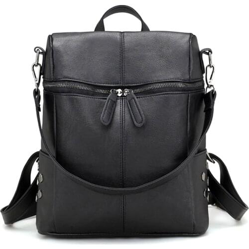 Women Lady Girl Backpack School Bag PU Leather Zipper Fashion For School Travel New
