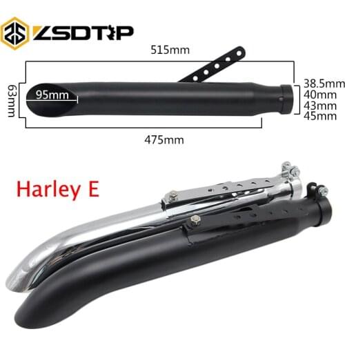 ZSDTRP Model E Universal 38-45mm Motorcycle Muffler Exhaust Retro Vertical Back Pressure Case For Harley-Davidson Two Sides