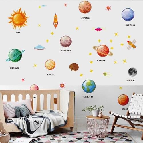 The Stars And Planets Ceiling Decals For Kid Bedroom Any Room Shining Space Home Decoration Birthday Christmas Gift Wall Sticker