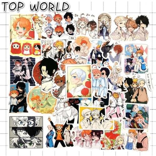 10/50pcs/pack Japan Anime The Promised Neverland Cosplay Paster For Bike Laptop Book Motorcycle Skateboard Guitar Sticker