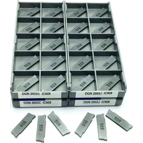 10 pieces of grooving insert DGN2002J IC908 DGN2002C IC908 grooving metal turning tool 2MM turning insert DGN 2002J cutting tool
