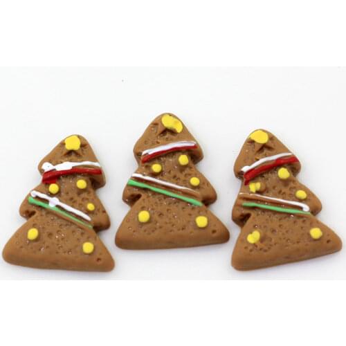 100/50pcs Resin Decoration Crafts Christmas Gingerbread Tree Beads Flatback Cabochon Scrapbook DIY Embellishments Accessories