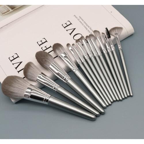 10pcc Face Makeup Brushes Soft Hair Wood Handle Eye Shadow Blending Make Up Brush Set With Bag Cosmetic Tool