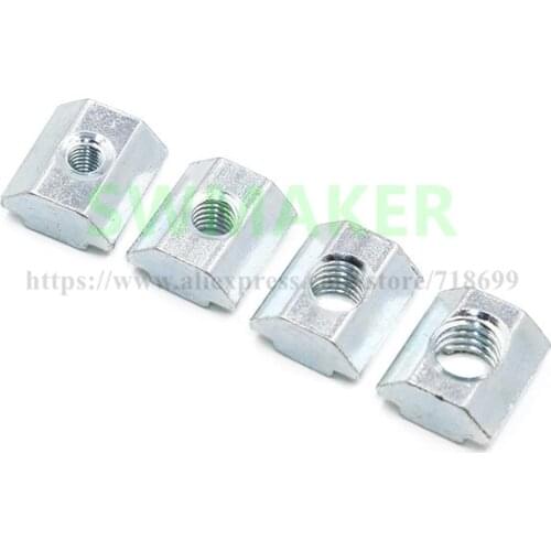 20Pcs T Sliding Nut Block Square Nuts M3 M4 M5 M6 M8 For 2020 3030 4040 4545 Aluminum Profile Slot Zinc Coated Plate EU Standard