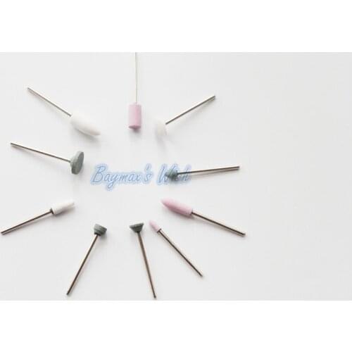 30Pcs Mixed Dental Gravel Ceramic thick Mounted Point Burs Assorted Polisher 2.35mm Shank