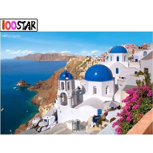 5D diamond painting embroidery Scenery of Santorini full square/round diamond Mosaic Rhinestones Cross stitch Home decoration