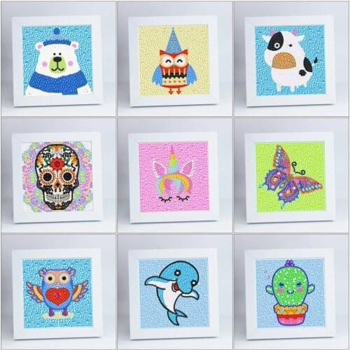 AZQSD Diamond Painting Cartoon Special Shaped Diamond Embroidery Animal Santa DIY Children Handmade With Frame 15X15cm Gift