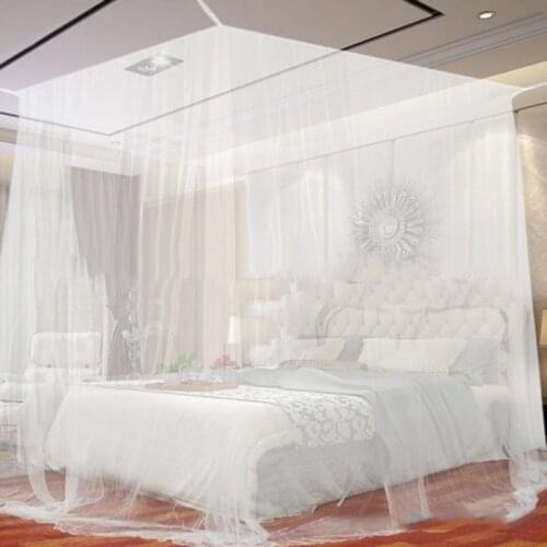 White Four Corner Outdoor Camping Mosquito Canopy Net With Storage Bag Insect Tent Protection Bedroom Full Netting 200*200*180c