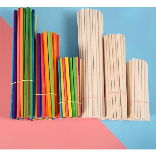 50Pcs 5mm X80/100/150mm Round Wooden Stick For Crafts Food Ice Lollies Cake Making Model Wood Dowel Rod Woodworking DIY Crafts