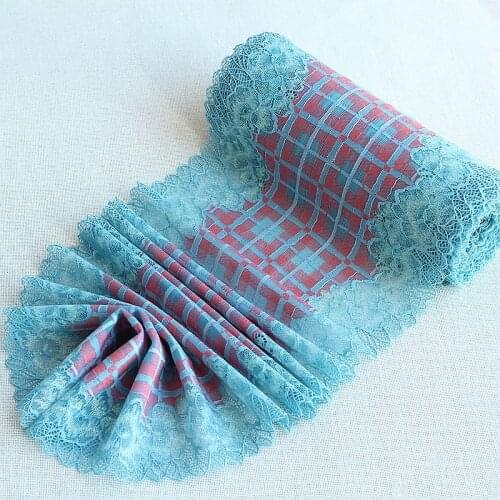 MLAEY 2Yards Lake blue Exquisite Elastic stretch Lace Trim High Quality Lace Fabric DIY Craft&Sewing Dress Clothing Accessories