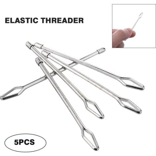 5Pcs Elastic Threader Drawstring Cord Bodkin Guide Handmade Sewing Tool Garment Clips Thread Guide Needle Sewing Accessoires