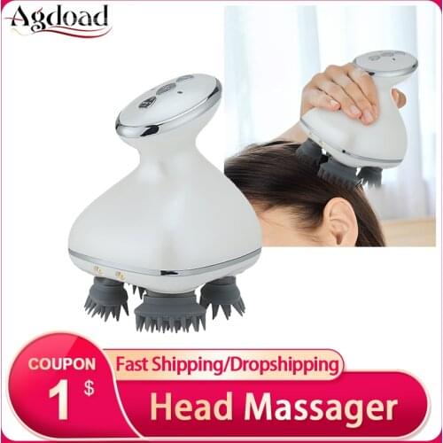 Electric Smart Head Massager Health Care Rotary Vibration Wireless Scalp Massage for Prevent Hair Loss Anti-stress Waterproof