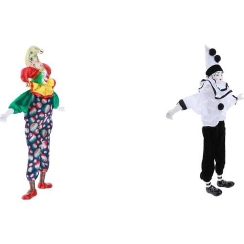 Porcelain Clown Model Hanging Feet Clown Doll Decoration Prop