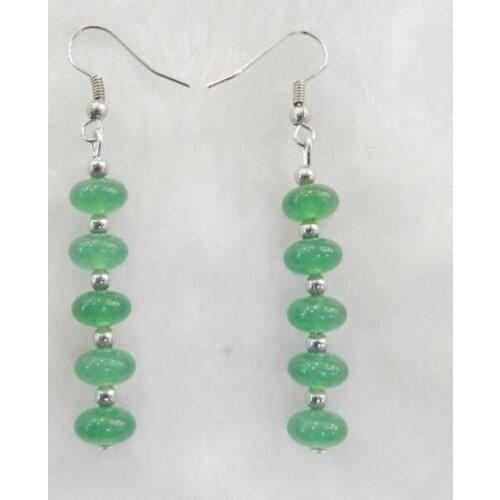 5x8mm Natural Green Beads Necklace Bracelets Earrings Set