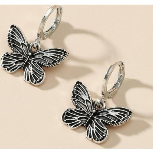 Ins retro Fashion Metal Vintage Alloy Butterfly Drop Dangle Earrings Women 2021 Trend element Jewelry Aretes De Mujer Modernos