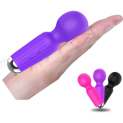 Small & Intense Wand Vibrator - Rechargeable AV Wand Bullet Vibrator, 20 Pattern Mini Personal Sex Massager, Quiet & Waterproof